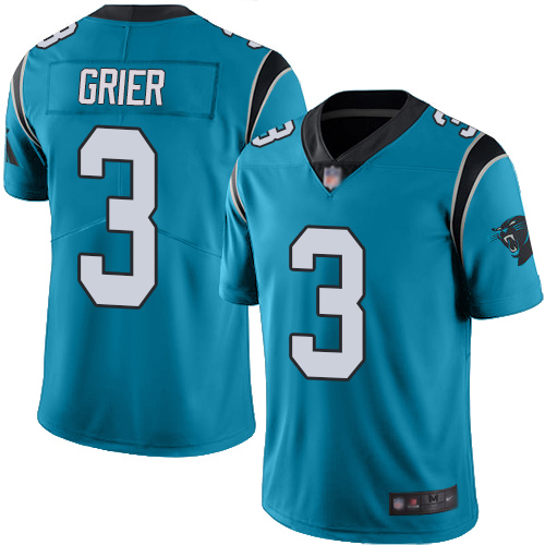 Carolina Panthers Limited Blue Youth Will Grier Jersey NFL Football #3 Rush Vapor Untouchable